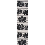 Allison Classic Beach Stripe And Monstera Leaf Indoor/Outdoor Area Rug