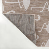 Liana Casual Coastal Flamingos Two-tone Indoor/Outdoor Area Rug