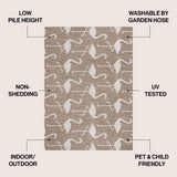 Liana Casual Coastal Flamingos Two-tone Indoor/Outdoor Area Rug