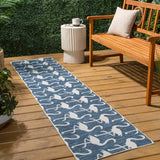 Liana Casual Coastal Flamingos Two-tone Indoor/Outdoor Area Rug