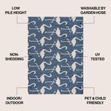 Liana Casual Coastal Flamingos Two-tone Indoor/Outdoor Area Rug