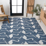 Liana Casual Coastal Flamingos Two-tone Indoor/Outdoor Area Rug