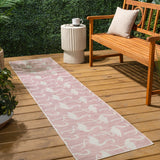 Liana Casual Coastal Flamingos Two-tone Indoor/Outdoor Area Rug