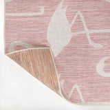 Liana Casual Coastal Flamingos Two-tone Indoor/Outdoor Area Rug