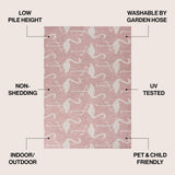 Liana Casual Coastal Flamingos Two-tone Indoor/Outdoor Area Rug
