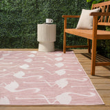 Liana Casual Coastal Flamingos Two-tone Indoor/Outdoor Area Rug