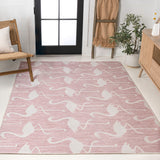 Liana Casual Coastal Flamingos Two-tone Indoor/Outdoor Area Rug