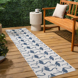 Liana Casual Coastal Flamingos Two-tone Indoor/Outdoor Area Rug