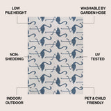 Liana Casual Coastal Flamingos Two-tone Indoor/Outdoor Area Rug