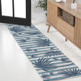 Veronica Classic Beach Stripe And Palm Leaf Indoor/Outdoor Area Rug