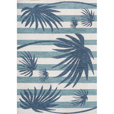 Veronica Classic Beach Stripe And Palm Leaf Indoor/Outdoor Area Rug