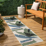 Shelby Coastal Vintage Abstract Palm Leaf Indoor/Outdoor Area Rug