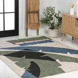 Shelby Coastal Vintage Abstract Palm Leaf Indoor/Outdoor Area Rug
