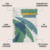 Shelby Coastal Vintage Abstract Palm Leaf Indoor/Outdoor Area Rug