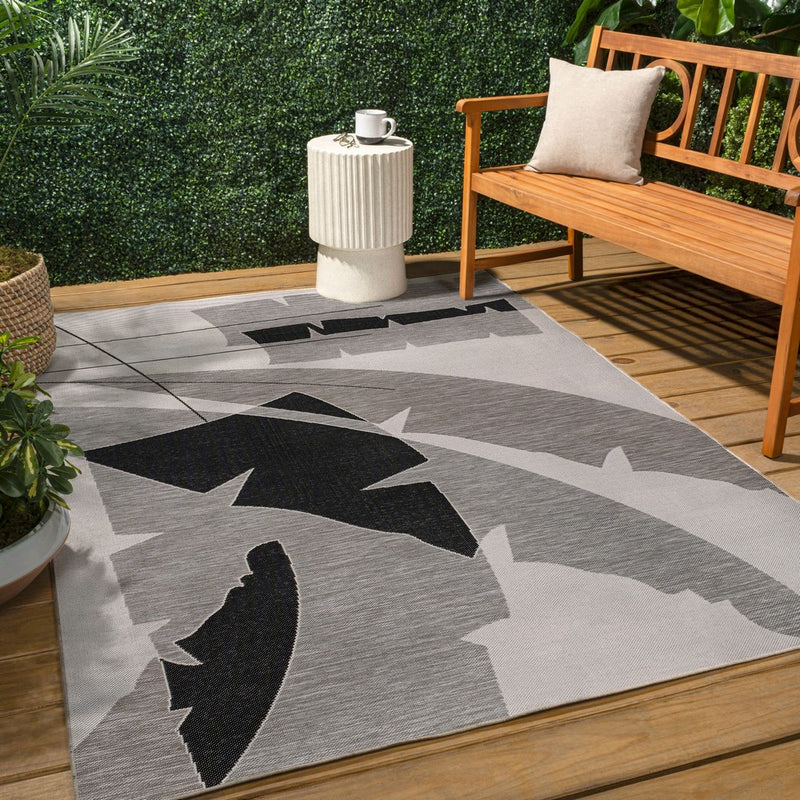 Shelby Coastal Vintage Abstract Palm Leaf Indoor/Outdoor Area Rug