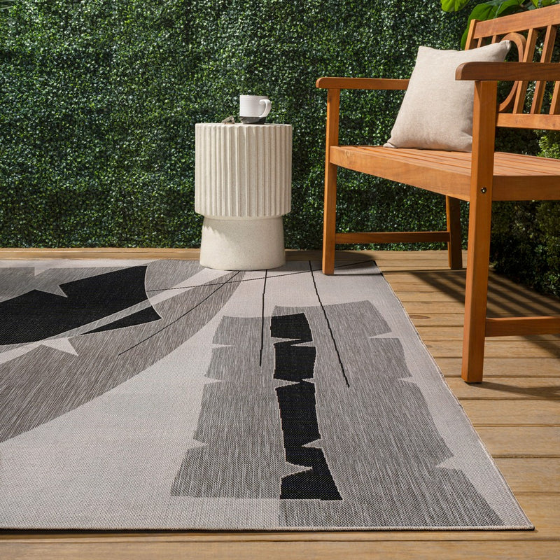 Shelby Coastal Vintage Abstract Palm Leaf Indoor/Outdoor Area Rug