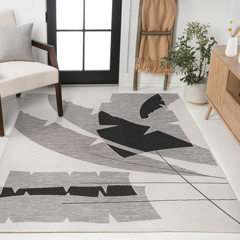 Shelby Coastal Vintage Abstract Palm Leaf Indoor/Outdoor Area Rug