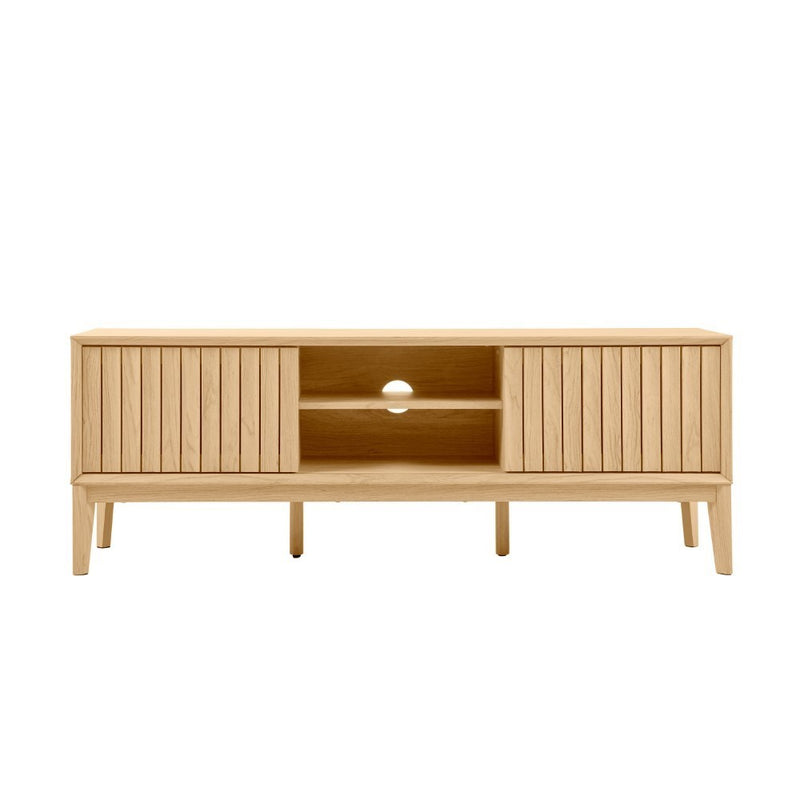 Gennaro 58 in. Farmhouse 3-Storage Sliding Door TV Stand Fits TVs up to 65 in. with Cable Management - JONATHAN Y