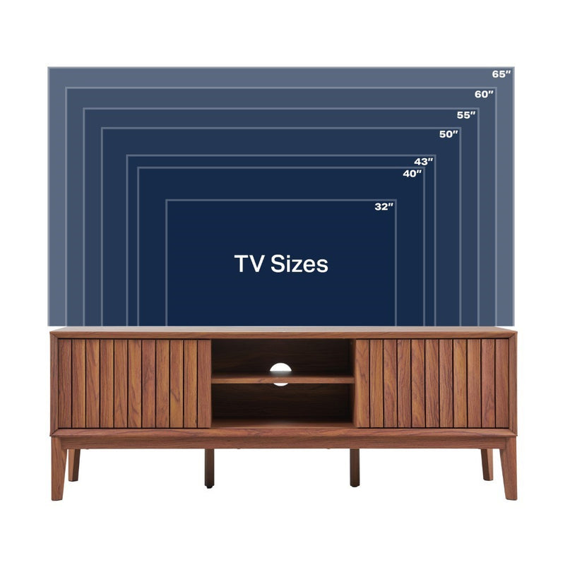 Gennaro 58 in. Farmhouse 3-Storage Sliding Door TV Stand Fits TVs up to 65 in. with Cable Management - JONATHAN Y