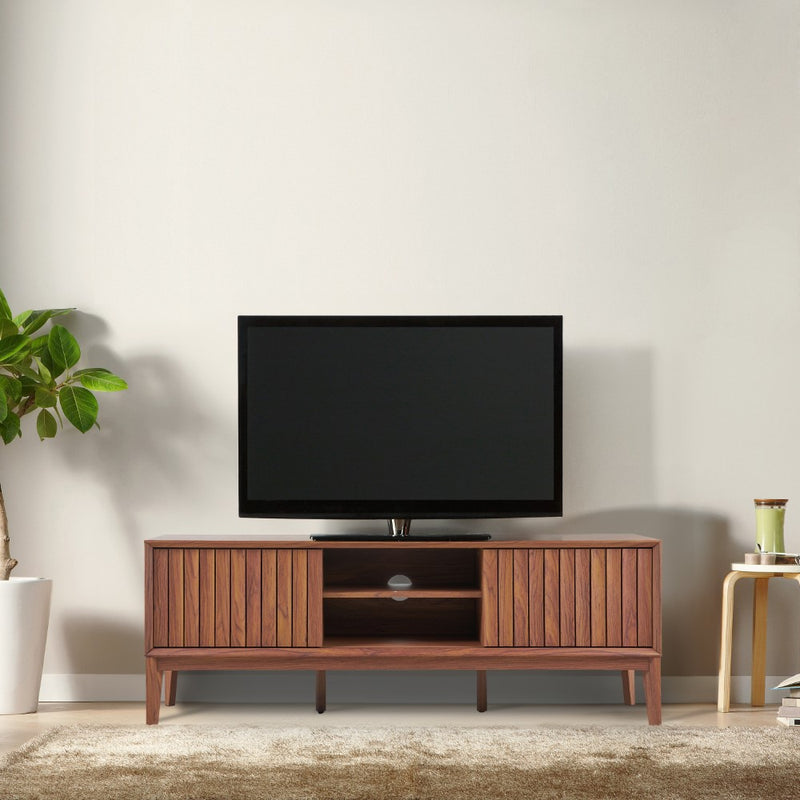 Gennaro 58 in. Farmhouse 3-Storage Sliding Door TV Stand Fits TVs up to 65 in. with Cable Management - JONATHAN Y