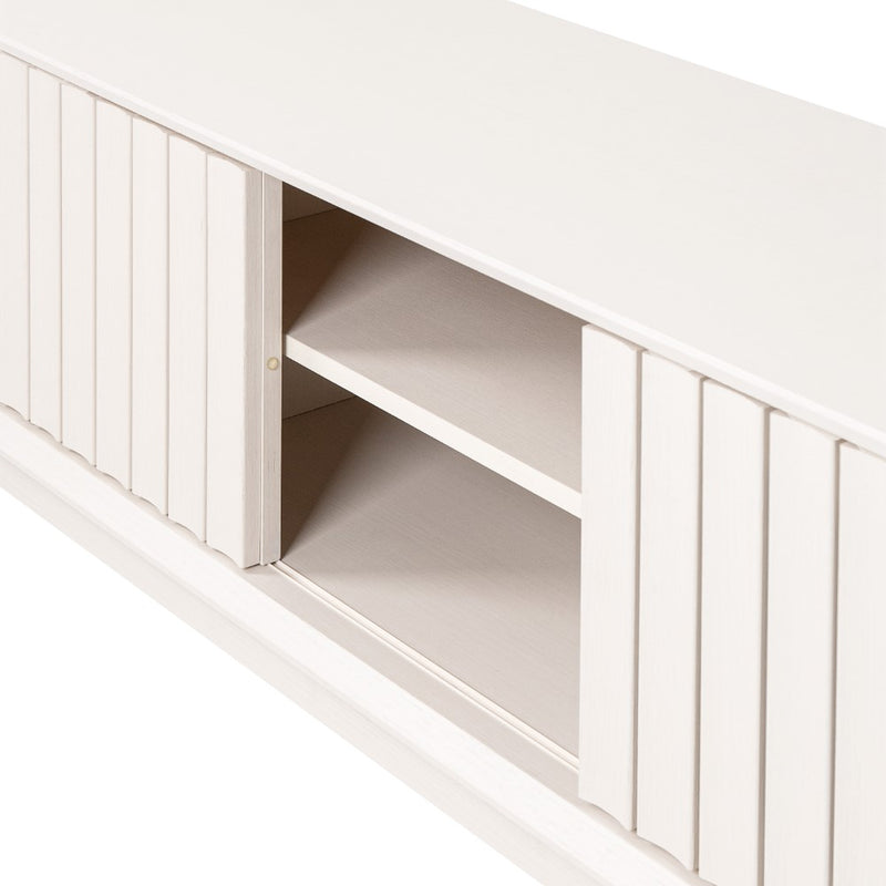 Gennaro 58 in. Farmhouse 3-Storage Sliding Door TV Stand Fits TVs up to 65 in. with Cable Management - JONATHAN Y
