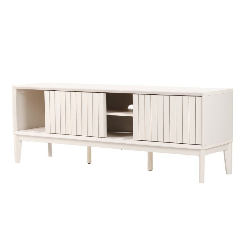 Gennaro 58 in. Farmhouse 3-Storage Sliding Door TV Stand Fits TVs up to 65 in. with Cable Management - JONATHAN Y