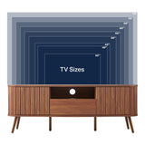 Damien 70 in. Farmhouse Curved TV Stand with Drawer and Storage Doors Fits TVs up to 75 in. with Cable Management - JONATHAN Y