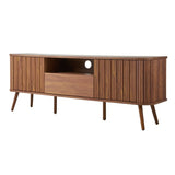Damien 70 in. Farmhouse Curved TV Stand with Drawer and Storage Doors Fits TVs up to 75 in. with Cable Management - JONATHAN Y