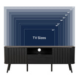 Damien 70 in. Farmhouse Curved TV Stand with Drawer and Storage Doors Fits TVs up to 75 in. with Cable Management - JONATHAN Y
