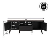 Damien 70 in. Farmhouse Curved TV Stand with Drawer and Storage Doors Fits TVs up to 75 in. with Cable Management - JONATHAN Y