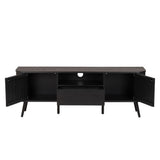 Damien 70 in. Farmhouse Curved TV Stand with Drawer and Storage Doors Fits TVs up to 75 in. with Cable Management - JONATHAN Y