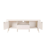 Damien 70 in. Farmhouse Curved TV Stand with Drawer and Storage Doors Fits TVs up to 75 in. with Cable Management
