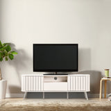 Damien 70 in. Farmhouse Curved TV Stand with Drawer and Storage Doors Fits TVs up to 75 in. with Cable Management