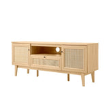 Finley 59 in. Farmhouse Caned TV Stand with Drawer and Storage Doors Fits TVs up to 65 in. with Cable Management - JONATHAN Y