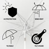 Baiona 9 ft. Classic MidCentury Market Patio Umbrella