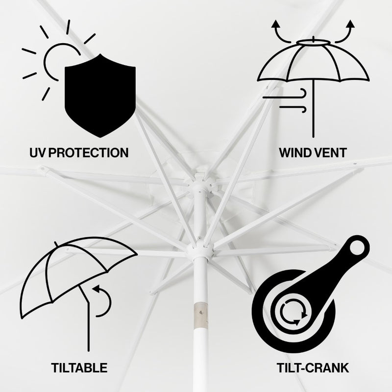 Baiona 9 ft. Classic MidCentury Market Patio Umbrella