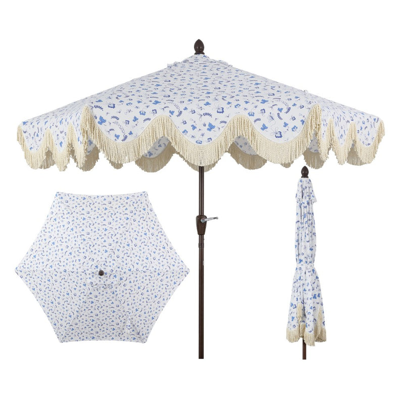Collins 9 ft. Classic Cottage Tassel Market Patio Umbrella