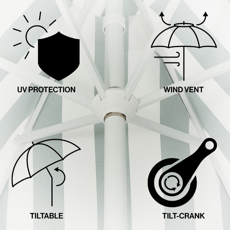 Collins 9 ft. Classic Cottage Tassel Market Patio Umbrella