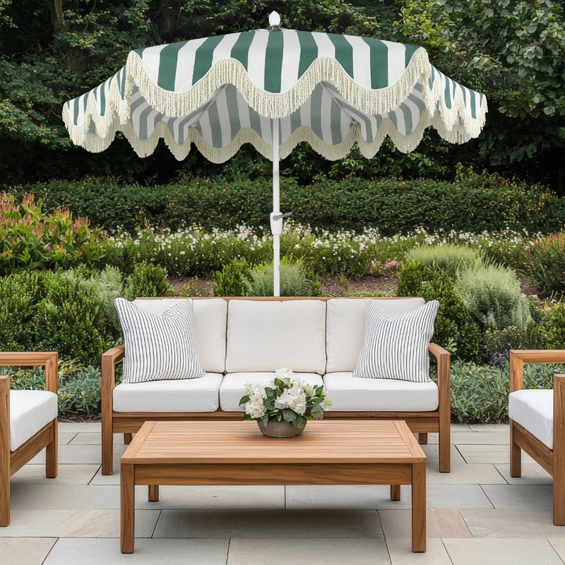 Collins 9 ft. Classic Cottage Tassel Market Patio Umbrella