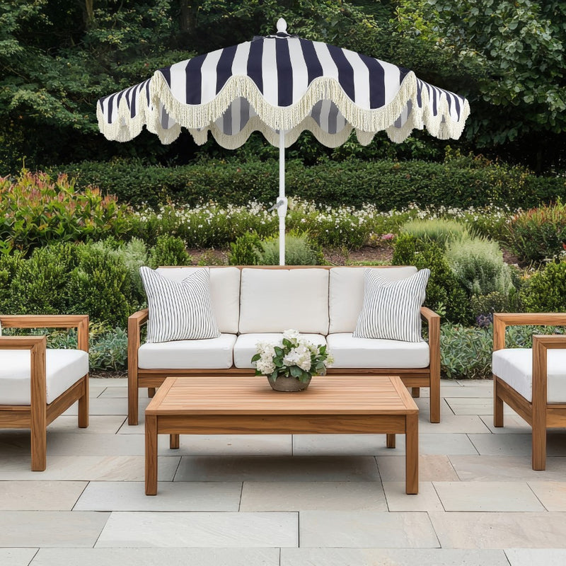 Collins 9 ft. Classic Cottage Tassel Market Patio Umbrella