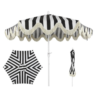 Collins 9 ft. Classic Cottage Tassel Market Patio Umbrella