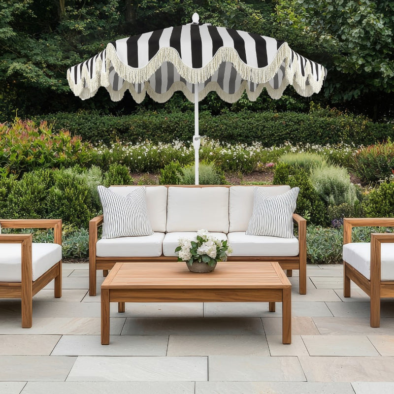 Collins 9 ft. Classic Cottage Tassel Market Patio Umbrella