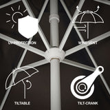 Collins 9 ft. Classic Cottage Tassel Market Patio Umbrella