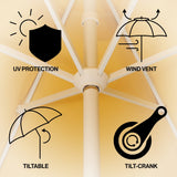 Collins 9 ft. Classic Cottage Tassel Market Patio Umbrella