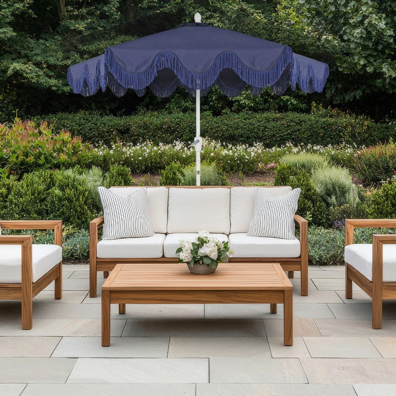 Collins 9 ft. Classic Cottage Tassel Market Patio Umbrella