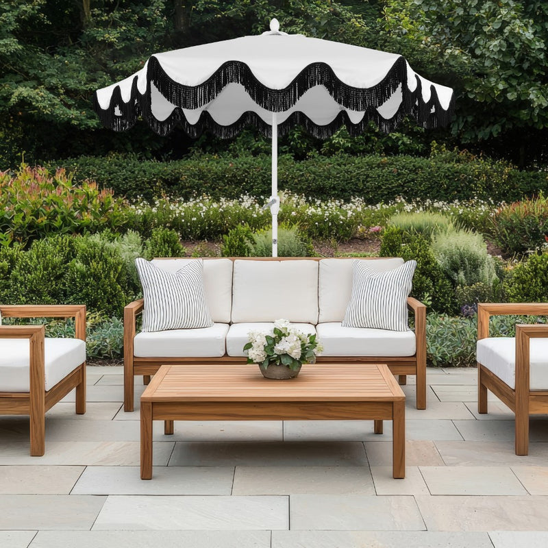 Collins 9 ft. Classic Cottage Tassel Market Patio Umbrella