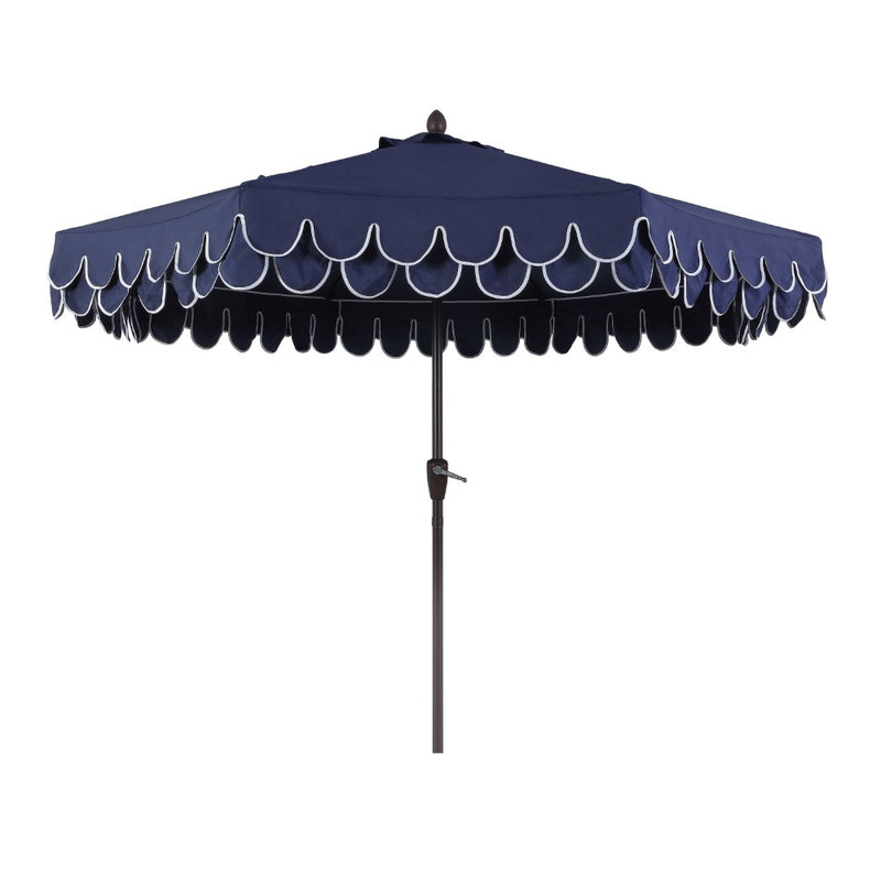 Tracy 9 ft. Classic MidCentury Scalloped Fringe Market Patio Umbrella