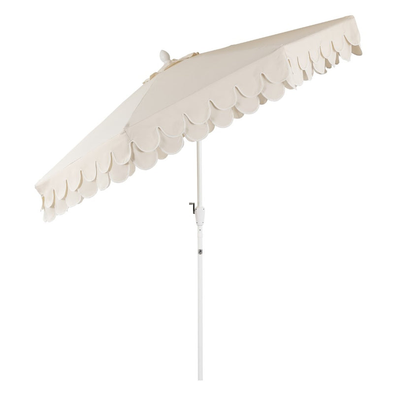Tracy 9 ft. Classic MidCentury Scalloped Fringe Market Patio Umbrella