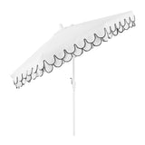 Tracy 9 ft. Classic MidCentury Scalloped Fringe Market Patio Umbrella