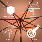 Tracy 9 ft. Classic MidCentury Scalloped Fringe Market Patio Umbrella